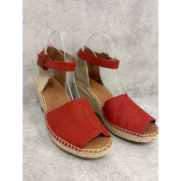 Gentle Souls by Kenneth Cole Women's Charli Espadrille Wedge Sandal Red Size 8.5 - Picture 8 of 11